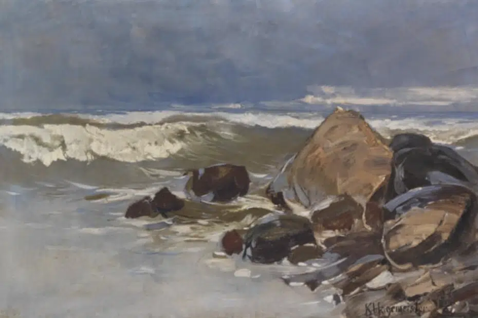 Strand bei Lohme mit Felsen, 1908