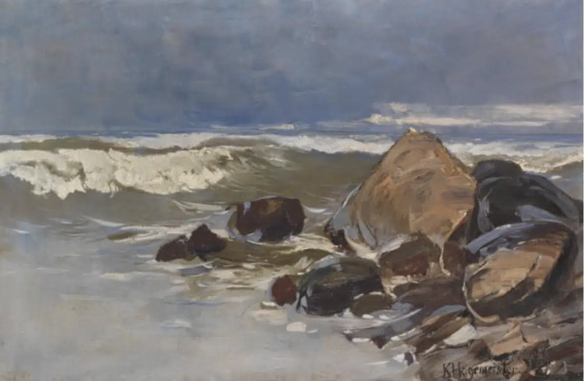 Strand bei Lohme mit Felsen, 1908
