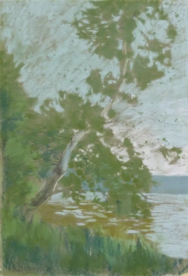 Märkische Uferlandschaft / Märkische Seenlandschaft mit Birke, 1895-1898