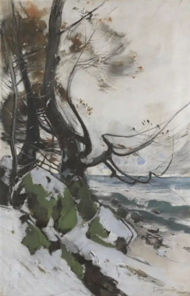 Am Strand von Lohme im Winter - Buchen am Ufer (1912)