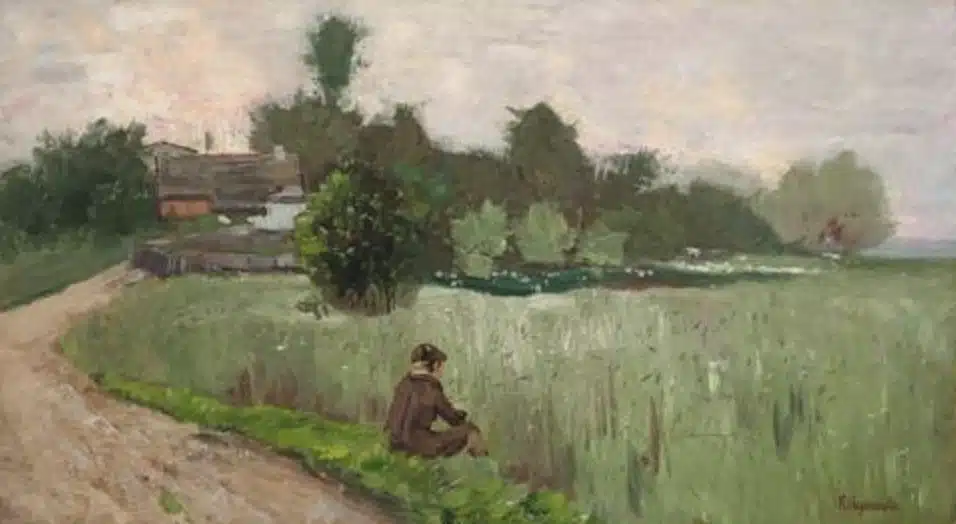 Vor dem Dorfe – Knabe am Feldrand, c.1885