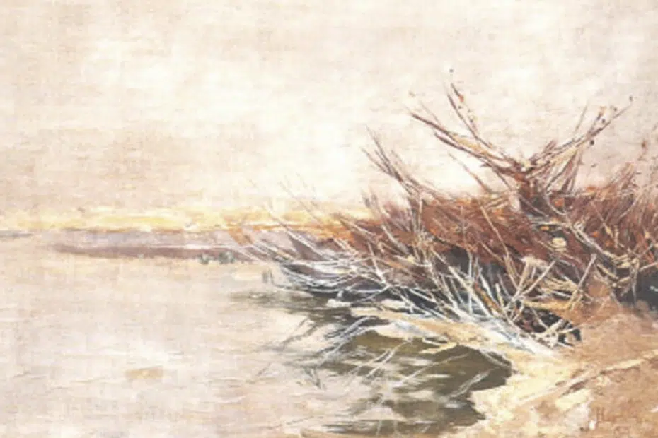 Winterliches Schilfgestrüpp am Ufer des Schwielowsees, 1903