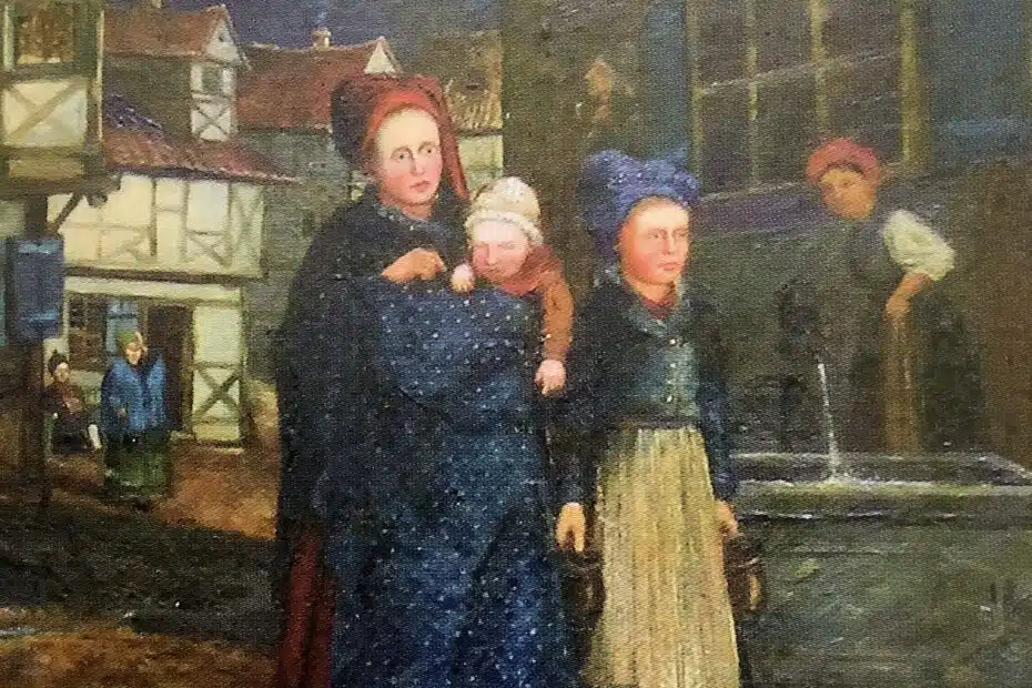Auf dem Wege. Mutter mit Kindern, 1869