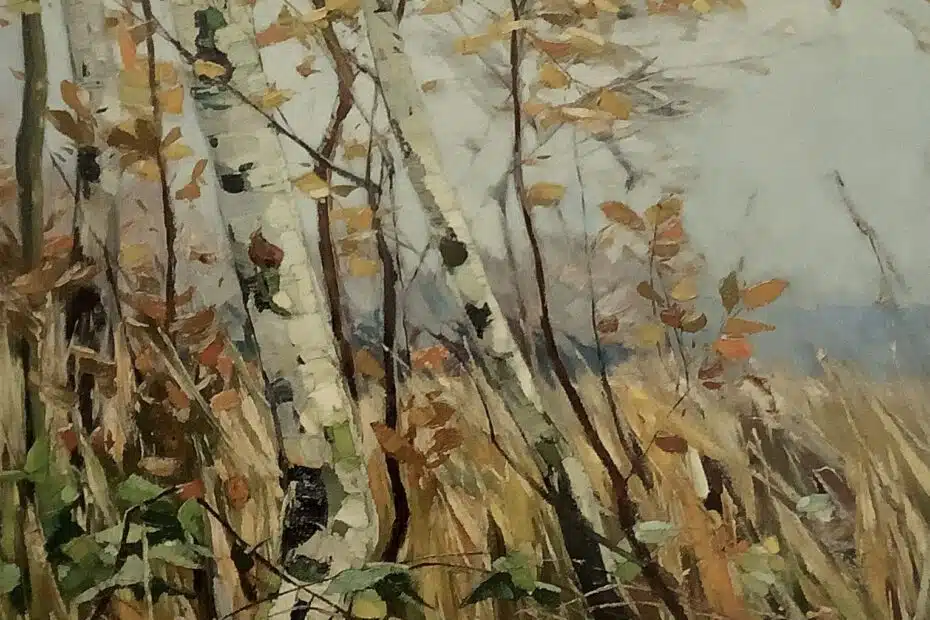 Birken an einem Bachlauf im Herbst, 1893