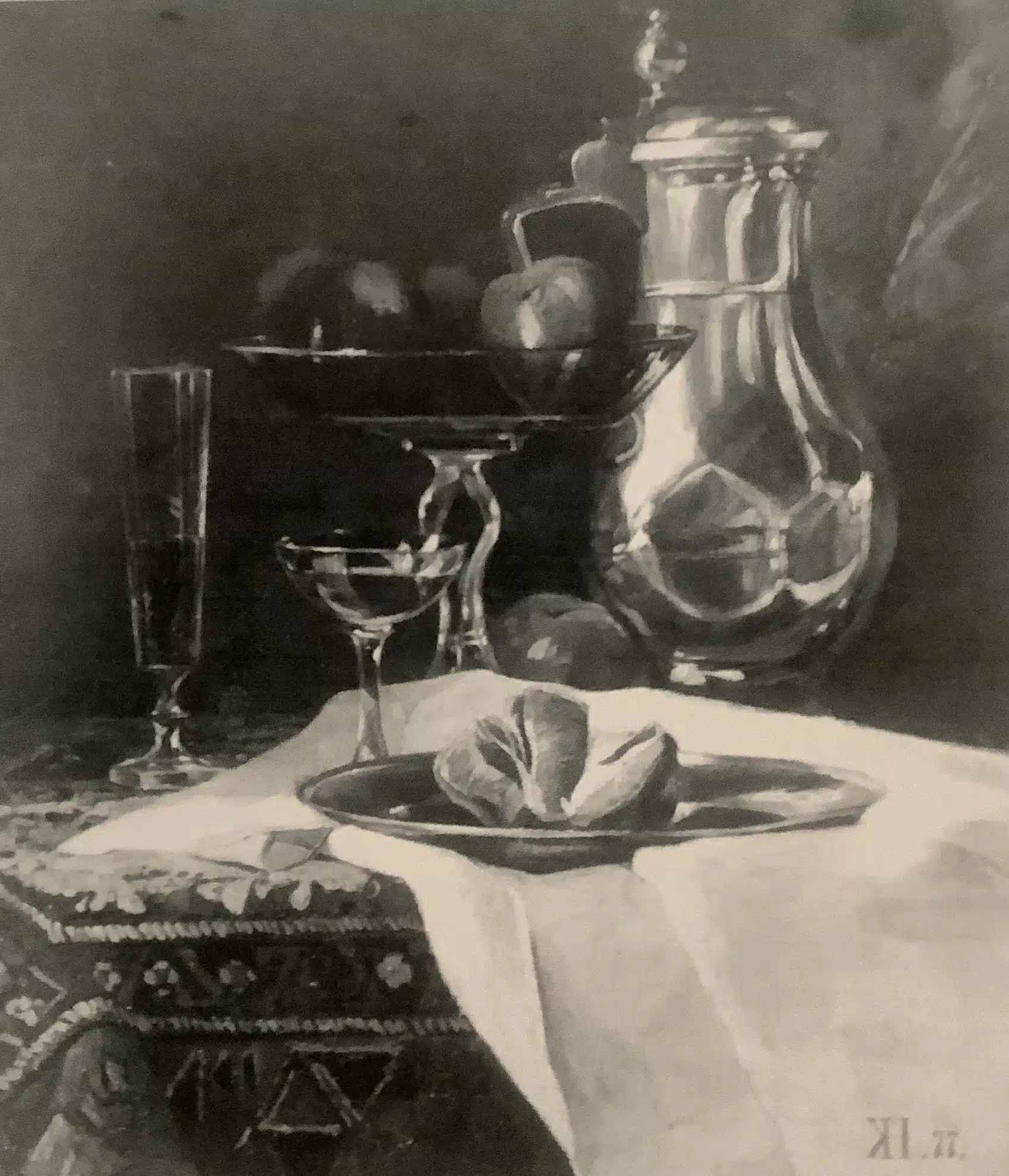 Stillleben mit Kanne und Früchten, 1877