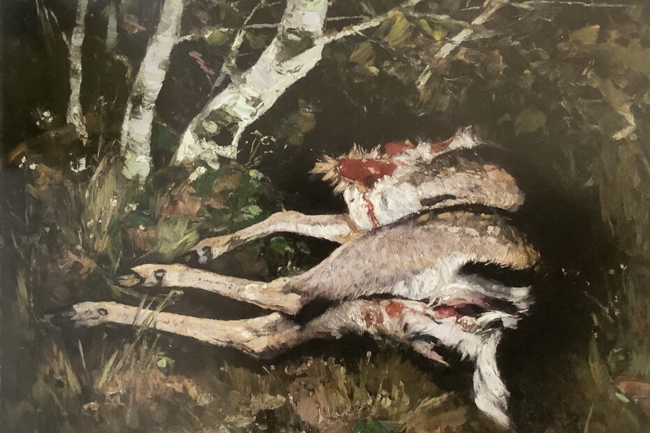 Gerissenes Damhirsch-Kalb, 1875