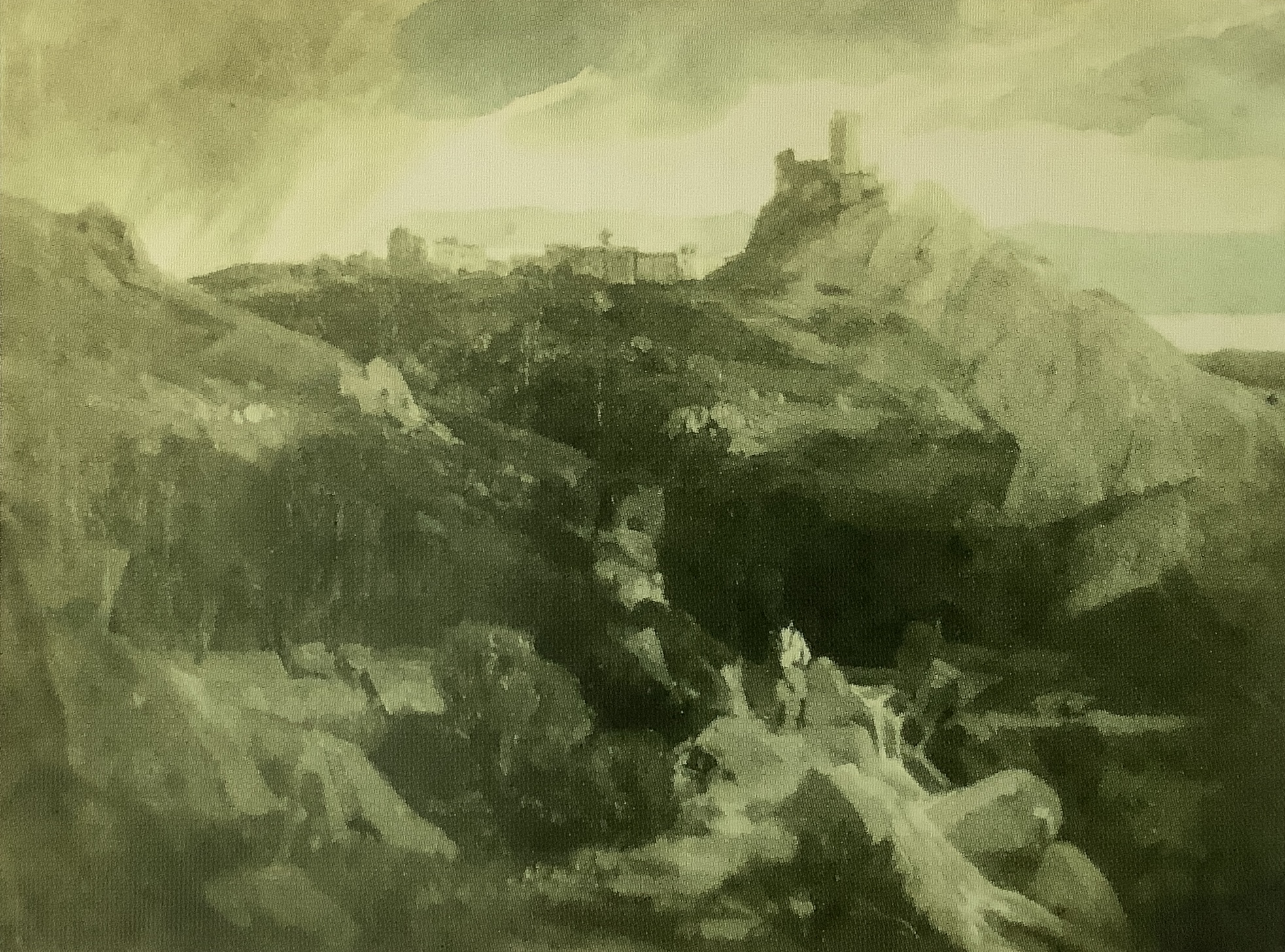 Landschaft mit dem Städtchen Olevano, um 1876 Landschaft mit dem Städtchen Olevano, um 1876