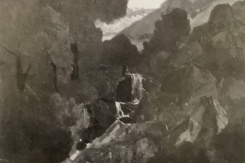 Wasserfall, Studie Olevano, Landschaft mit Wasserfall, 1876