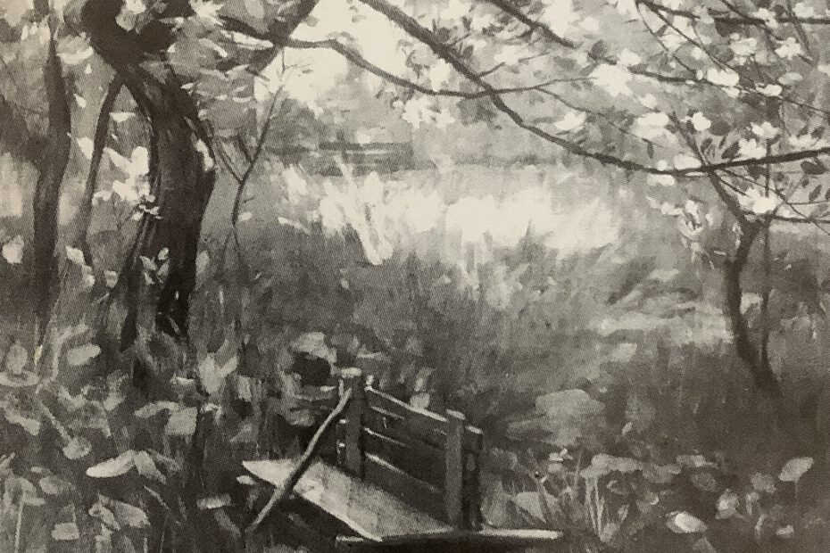 Apfelbaum in Blüte, um 1886
