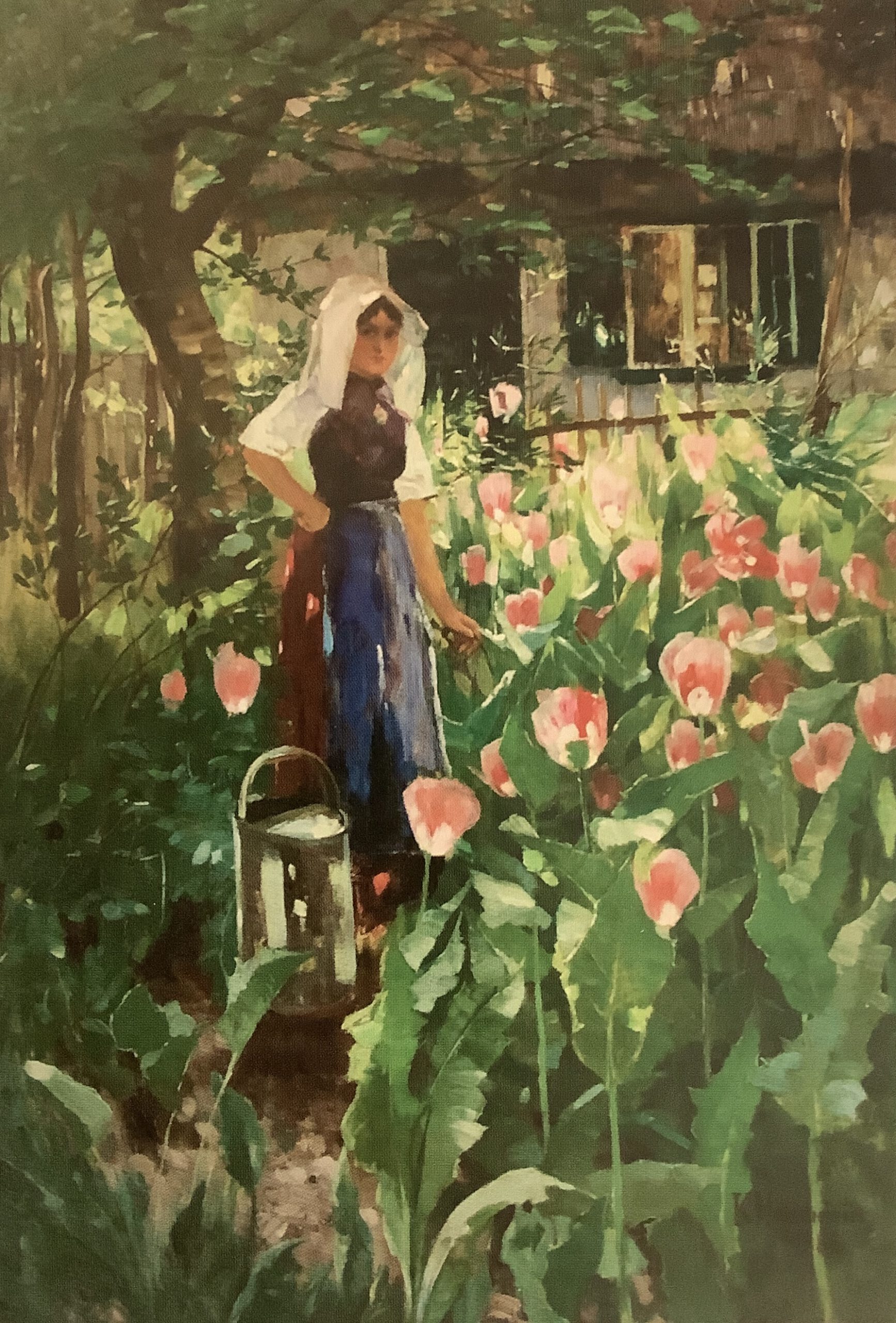 Bäuerin mit Milchkanne auf einer Mohnblumenwiese in Havelland, 1886 Bäuerin mit Milchkanne auf einer Mohnblumenwiese in Havelland, 1886