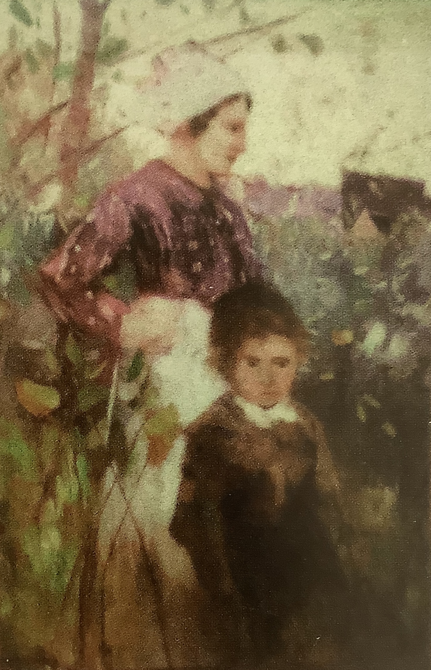 Bäuerin mit einem kleinen Jungen, um 1889