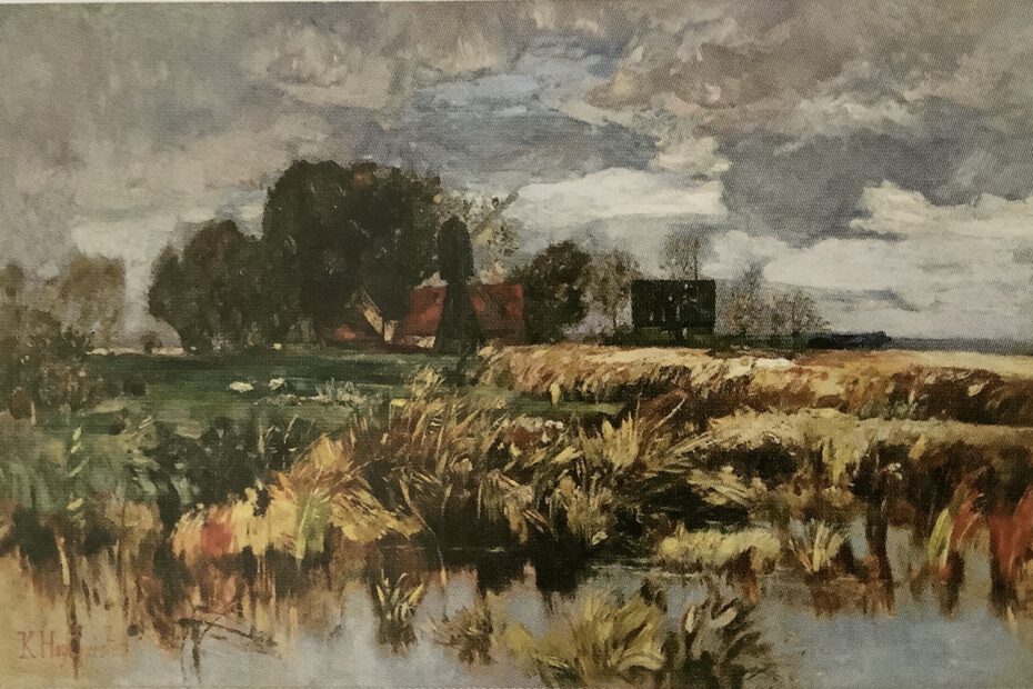Landschaft mit Windmühle - Herbst, um 1880