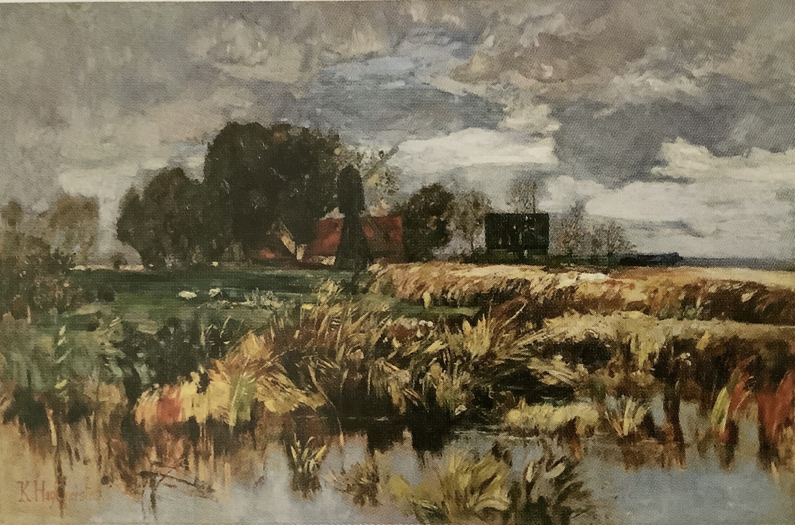 Landschaft mit Windmühle - Herbst, um 1880 Landschaft mit Windmühle - Herbst, um 1880