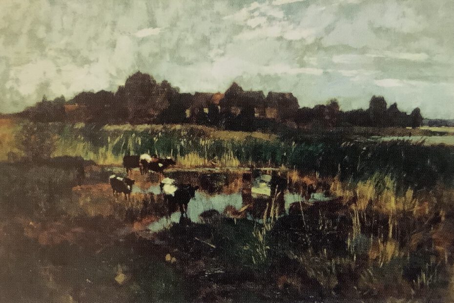 Landschaft mit weidenden Kühen (2), um 1880