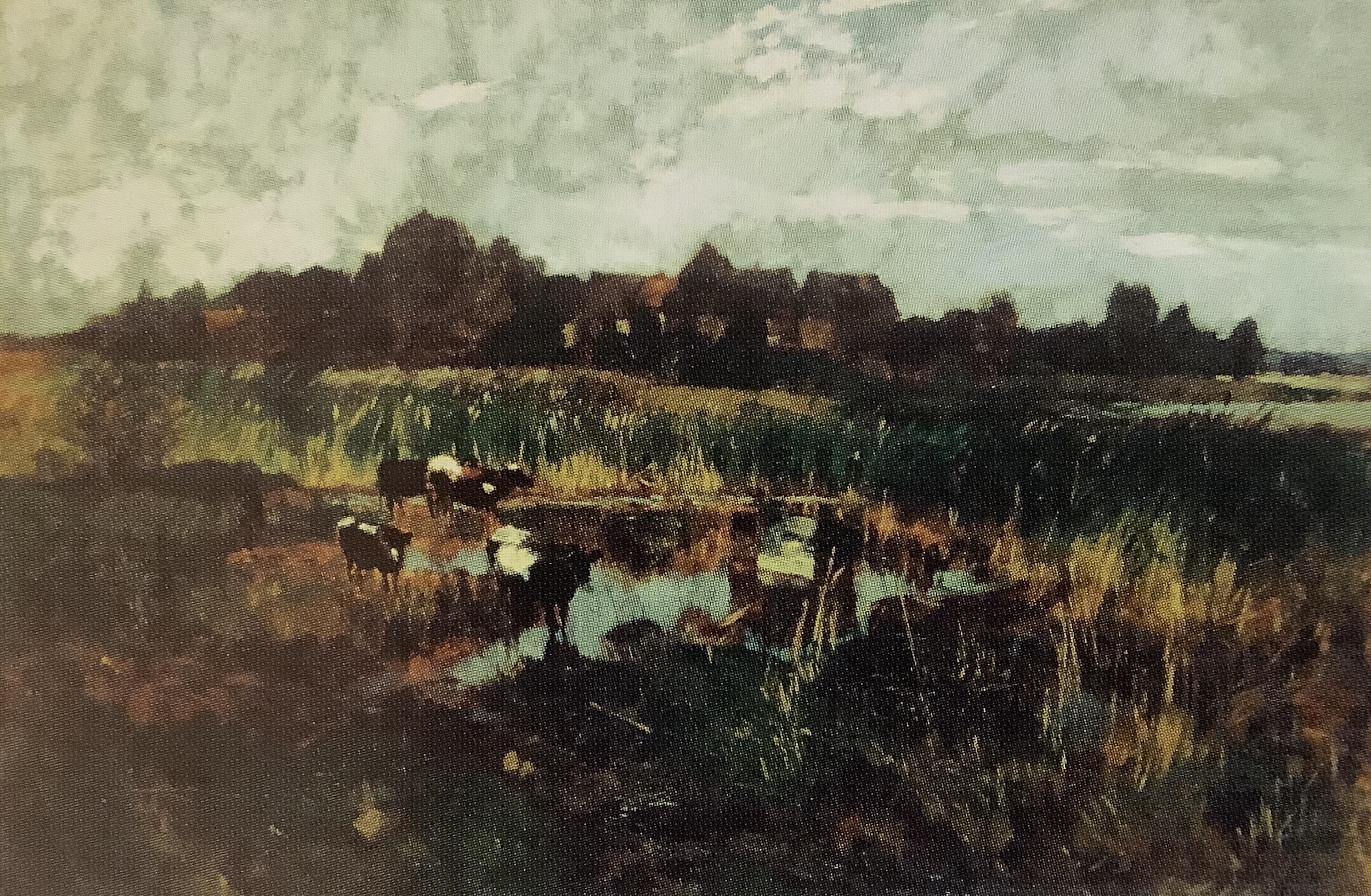 Landschaft mit weidenden Kühen (2), um 1880 Landschaft mit weidenden Kühen (2), um 1880