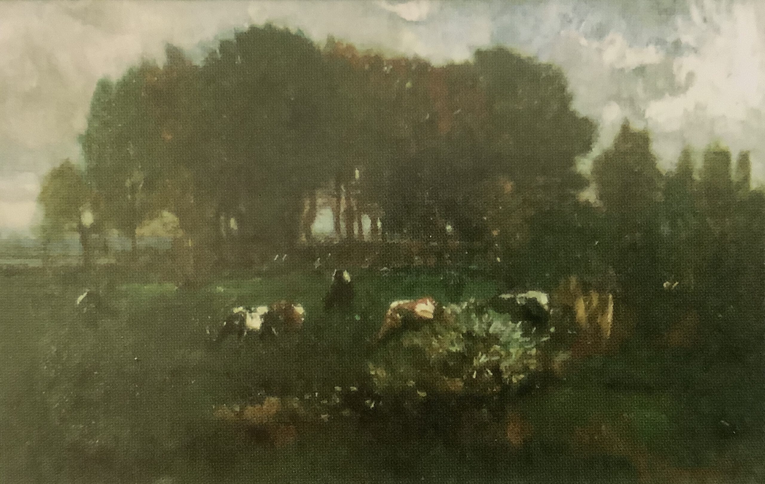 Landschaft mit weidenden Kühen, um 1880 Landschaft mit weidenden Kühen, um 1880