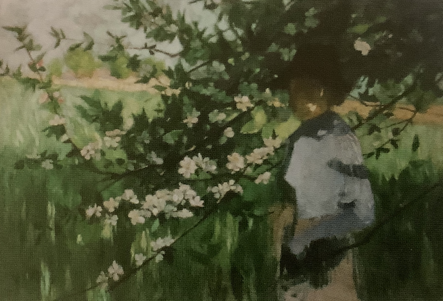 Mädchen mit Hut vor blühenden Obstbaumzweigen I, 1881 Mädchen mit Hut vor blühenden Obstbaumzweigen I, 1881
