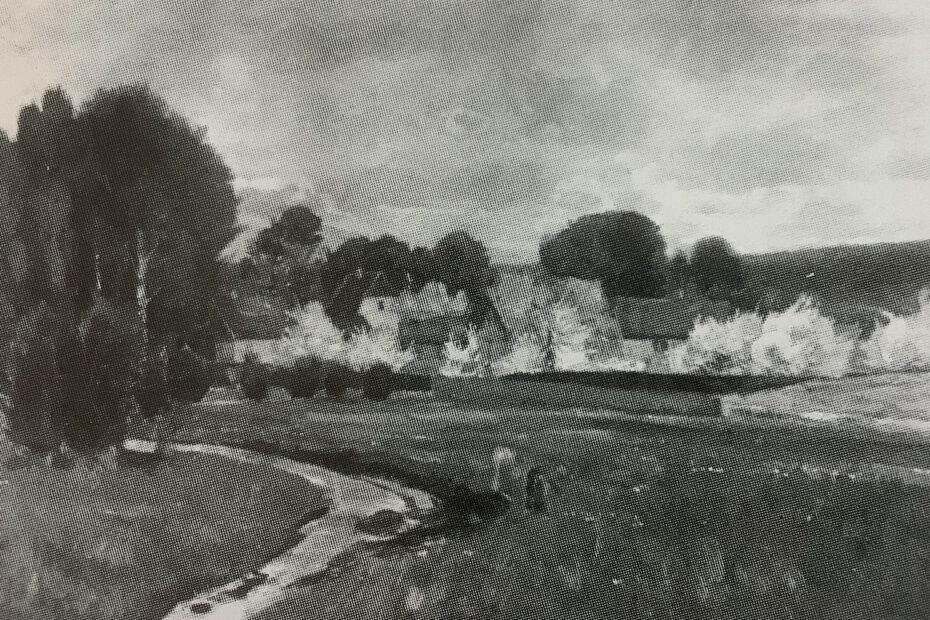 Märkische Landschaft II - Bauernhof, um 1882