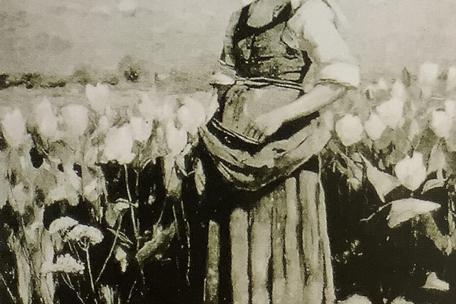 Märkisches Bauernmädchen am Feldrand, um 1889