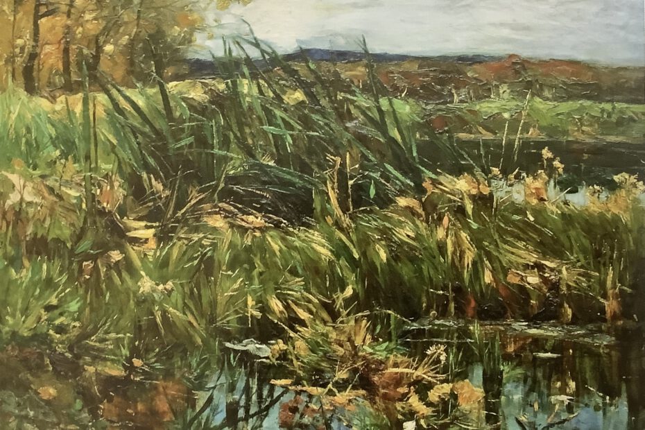 Schilf am Seeufer, um 1884