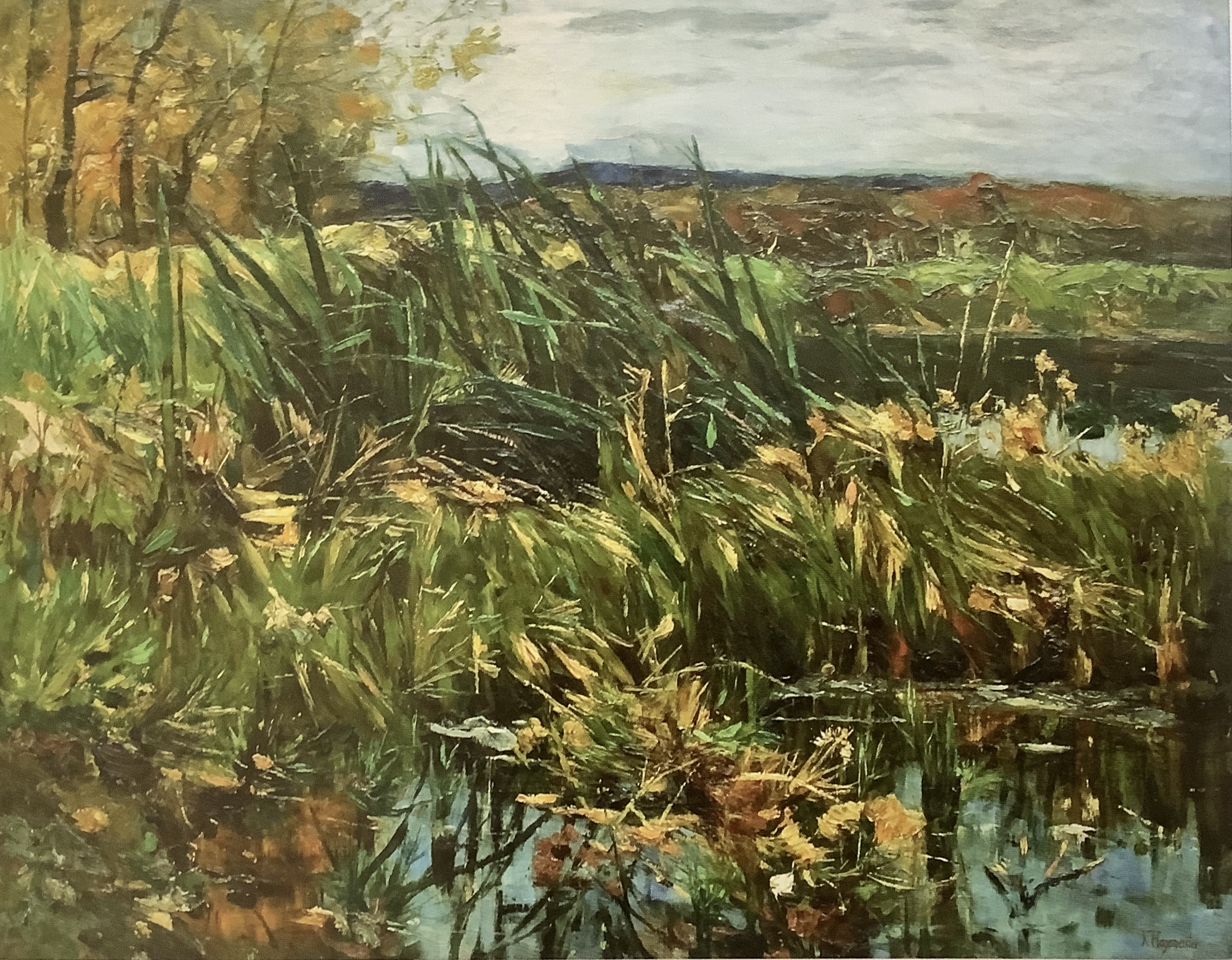 Schilf am Seeufer, um 1884