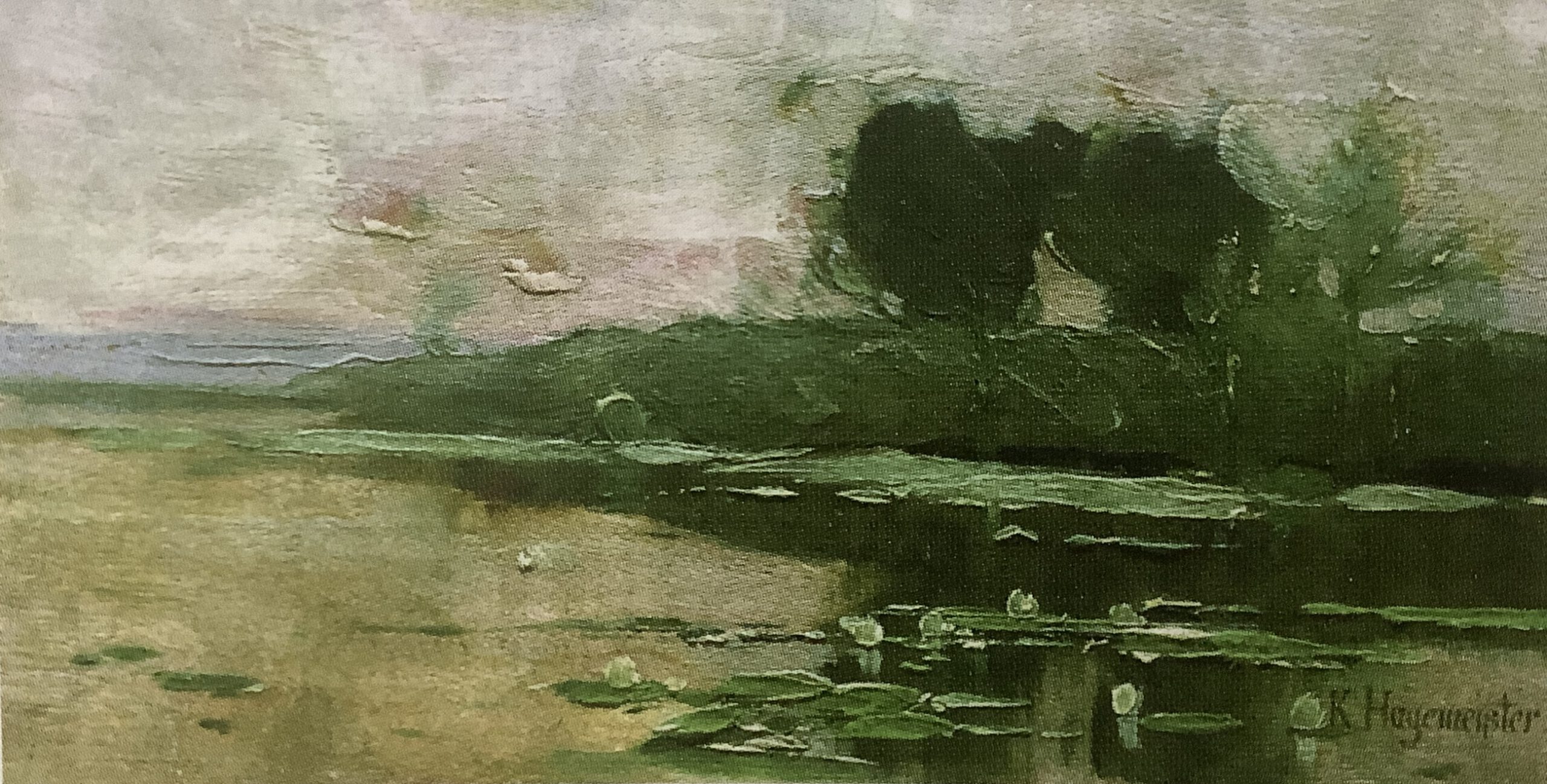 Seelandschaft mit Wasserrosen, um 1892