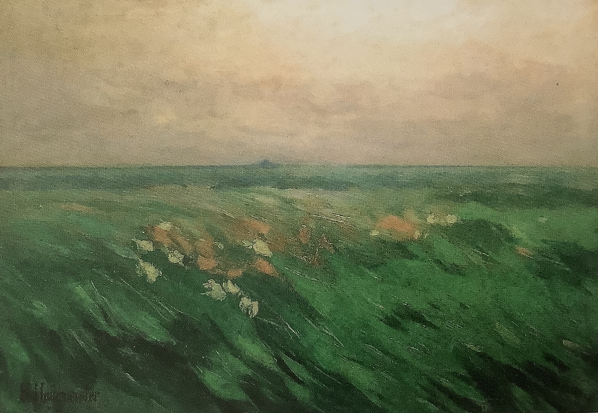 Überwehte Wiesenlandschaft, um 1893