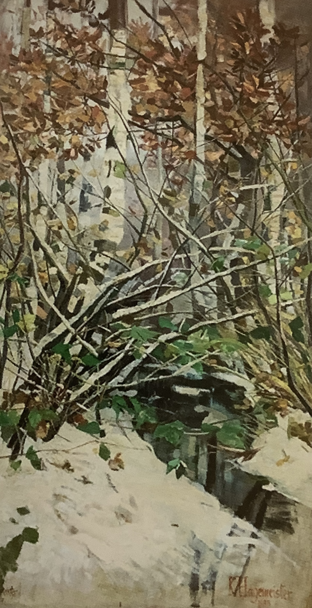 Verschneiter Birkenwald an einem Bachlauf, 1891/1892 Verschneiter Birkenwald an einem Bachlauf, 1891/1892