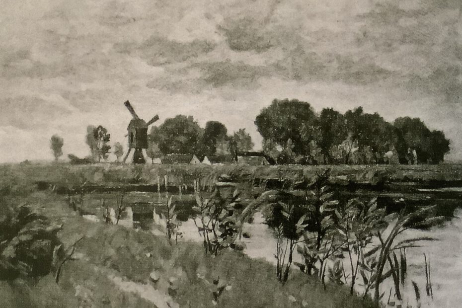 Windmühle bei Werder, um 1880