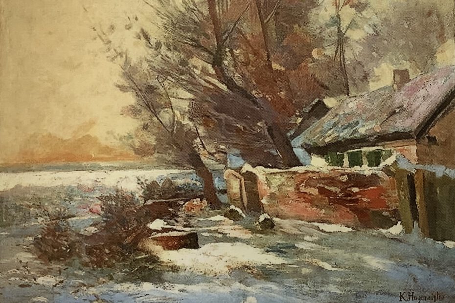 Winterlandschaft mit Bauernhaus (Werder), um 1885