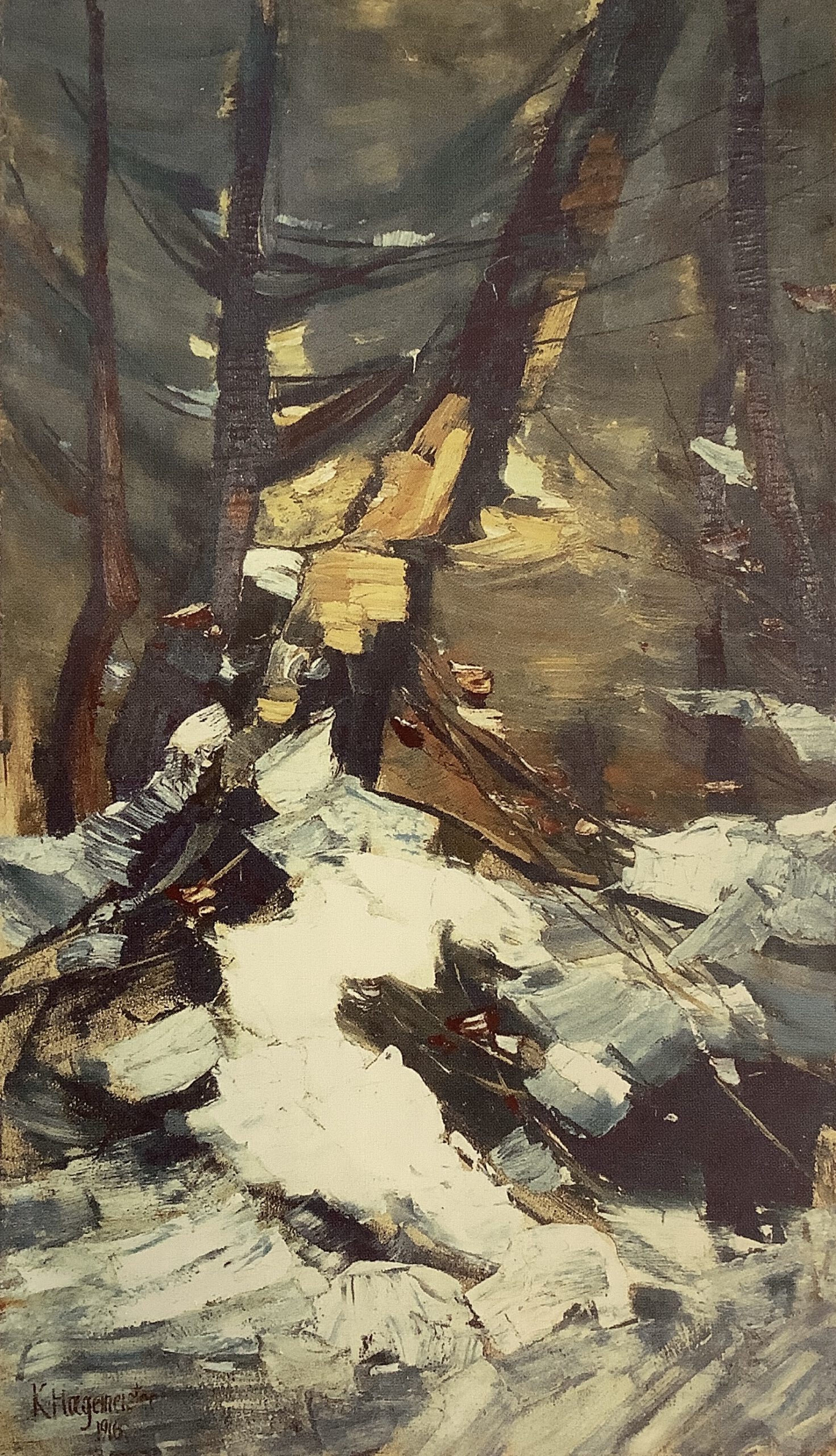 Bäume im Herbstschneesturm, 1916