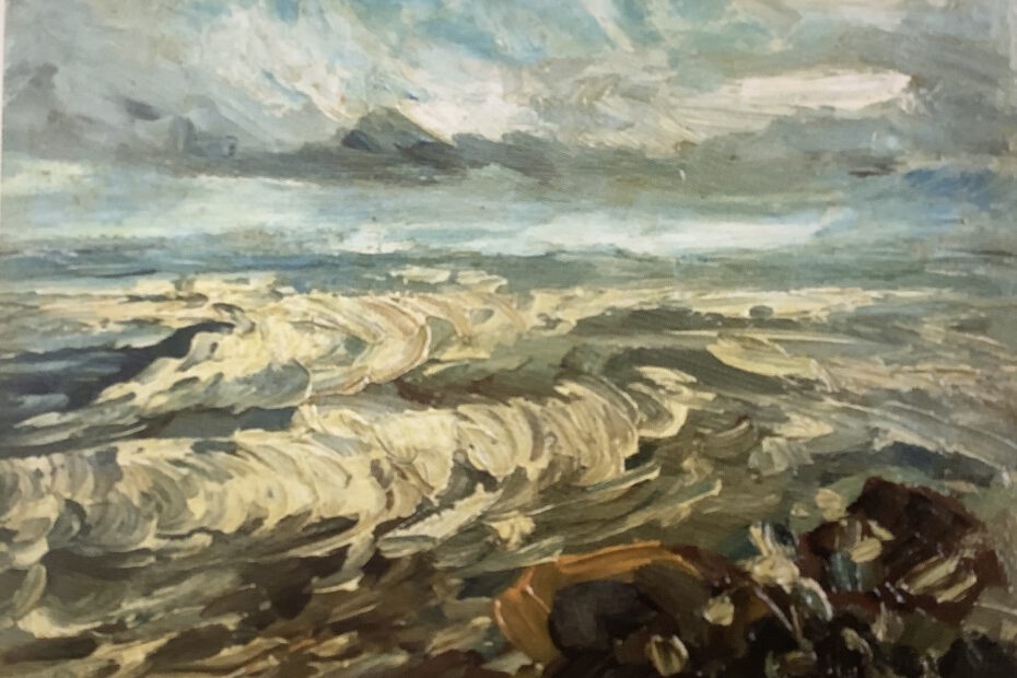 Felsküste mit Meereswogen, um 1907