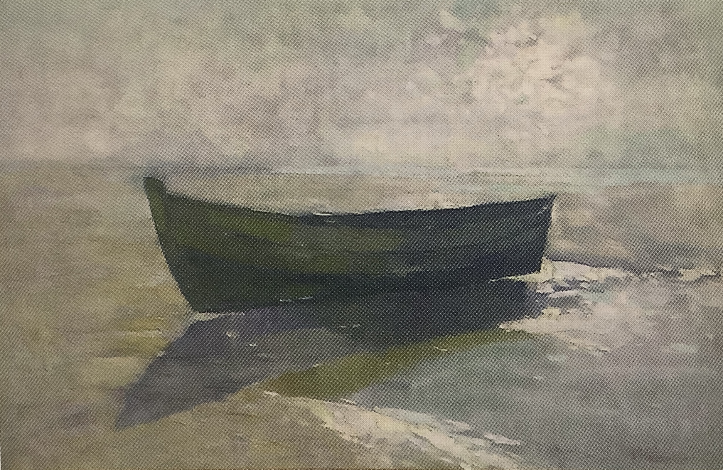 Gestrandeter Fischerkahn, um 1908