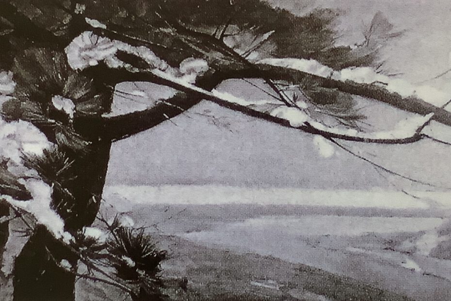 Kiefern im Winter II, um 1910