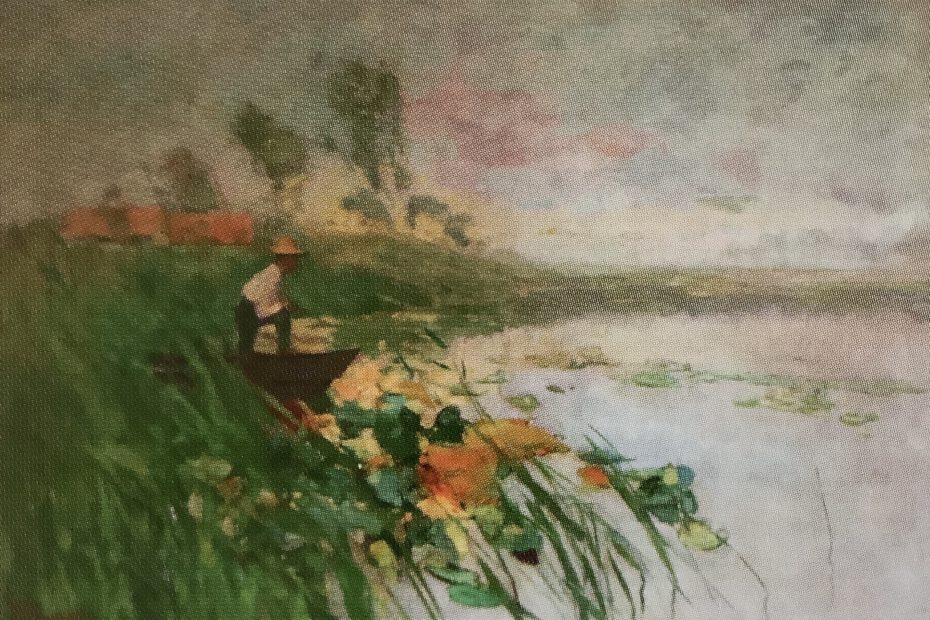 Märkische Seenlandschaft mit Angler, um 1897