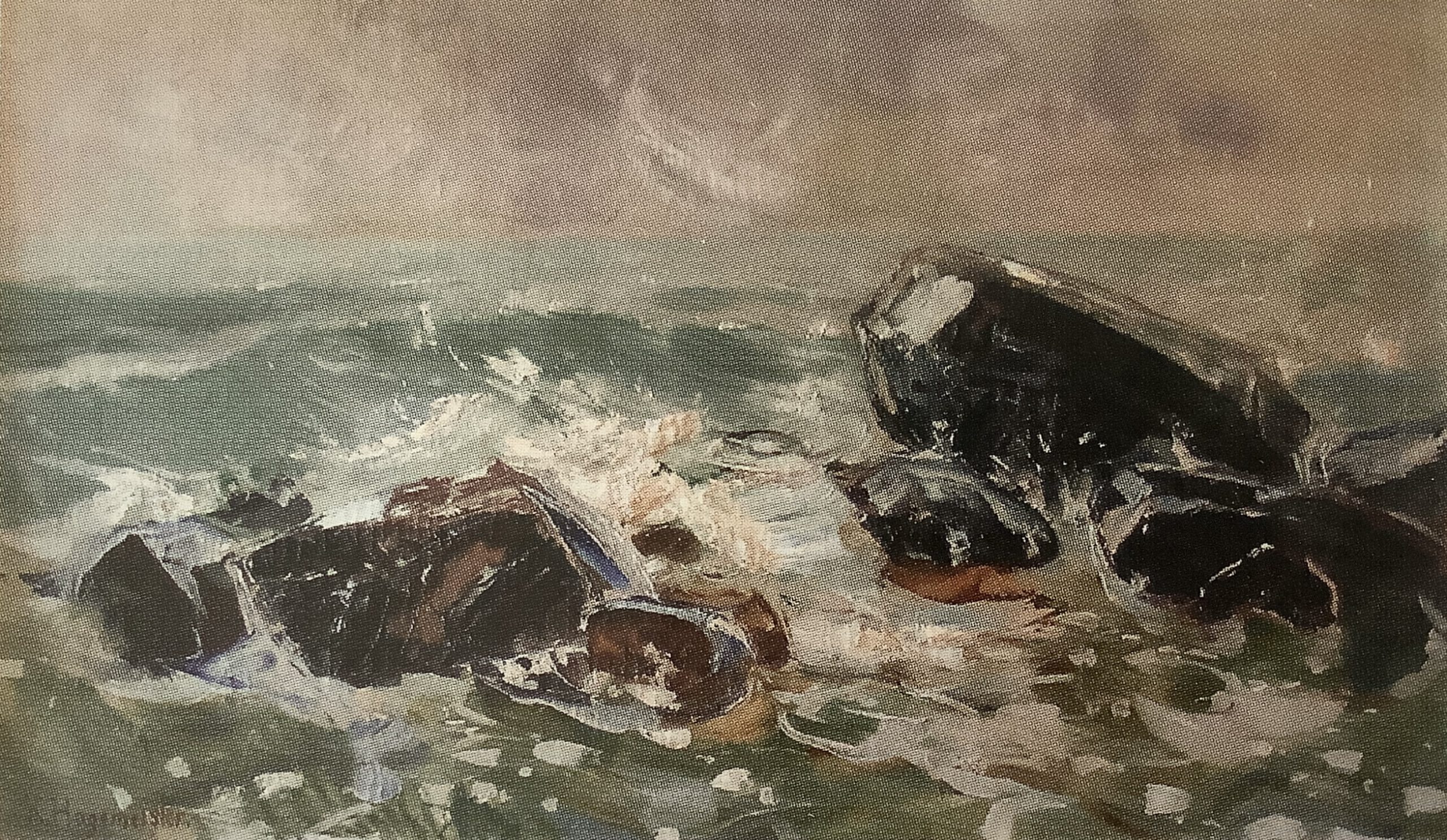 Meeresbrandung mit Felsen, um 1907