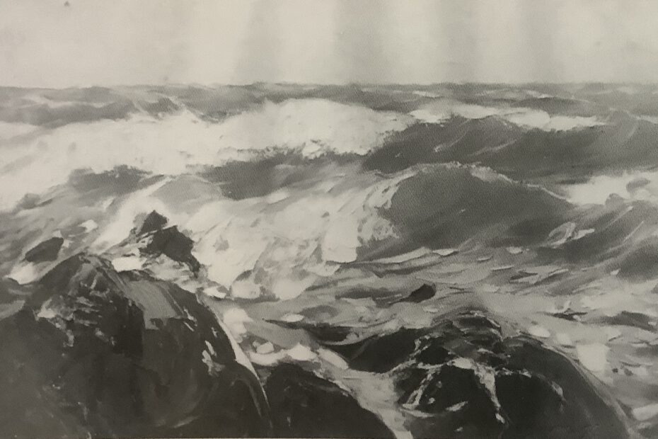 Meeresküste in Lohme, um 1912