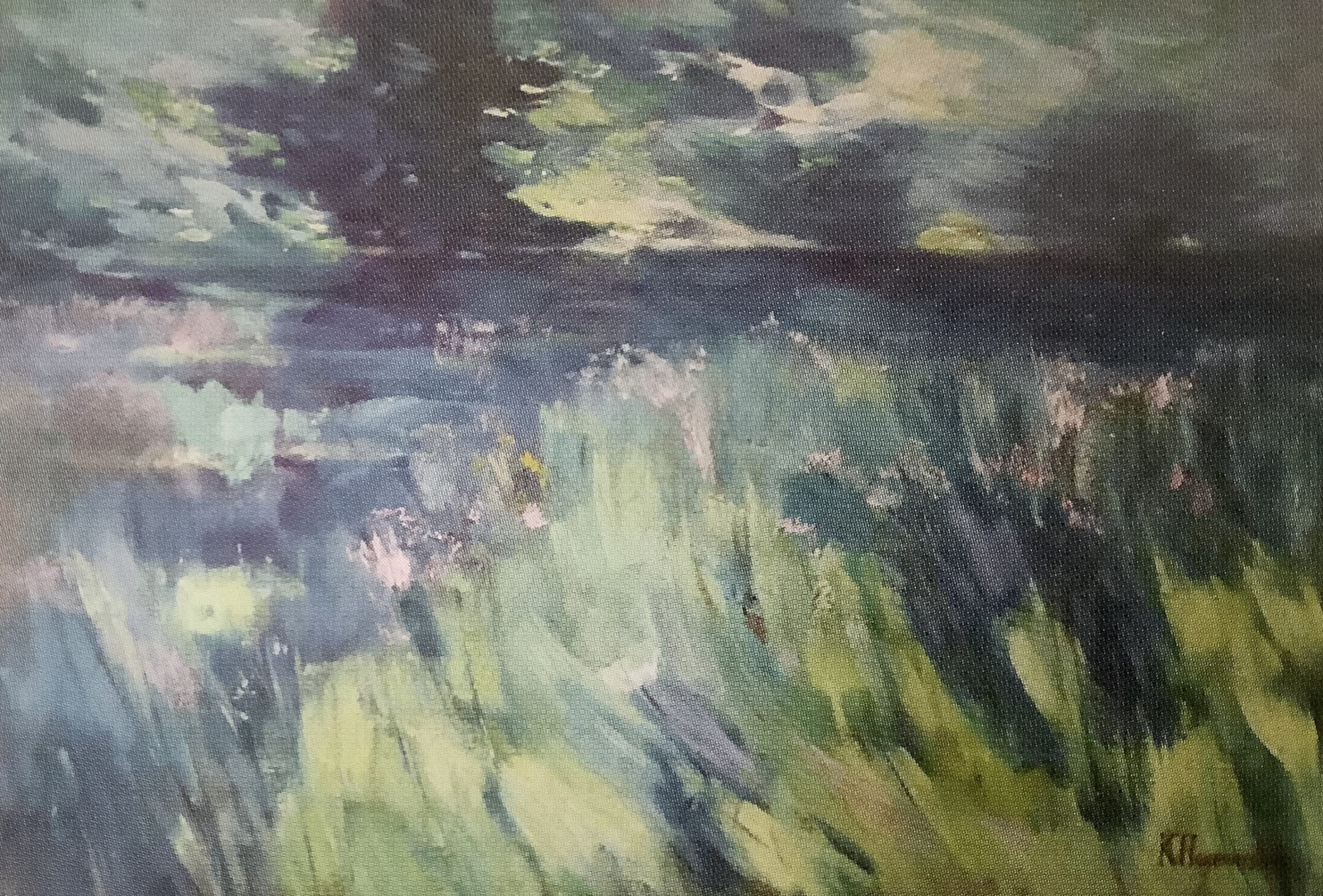 Nach dem Frühlingsgewitter. Wetterleuchten über Märkischem See mit blühendem Schilf, um 1910 Nach dem Frühlingsgewitter. Wetterleuchten über Märkischem See mit blühendem Schilf, um 1910