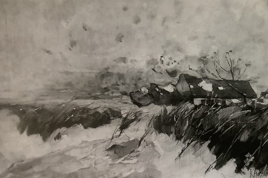 Schneetreiben in der Mark Brandenburg, um 1895
