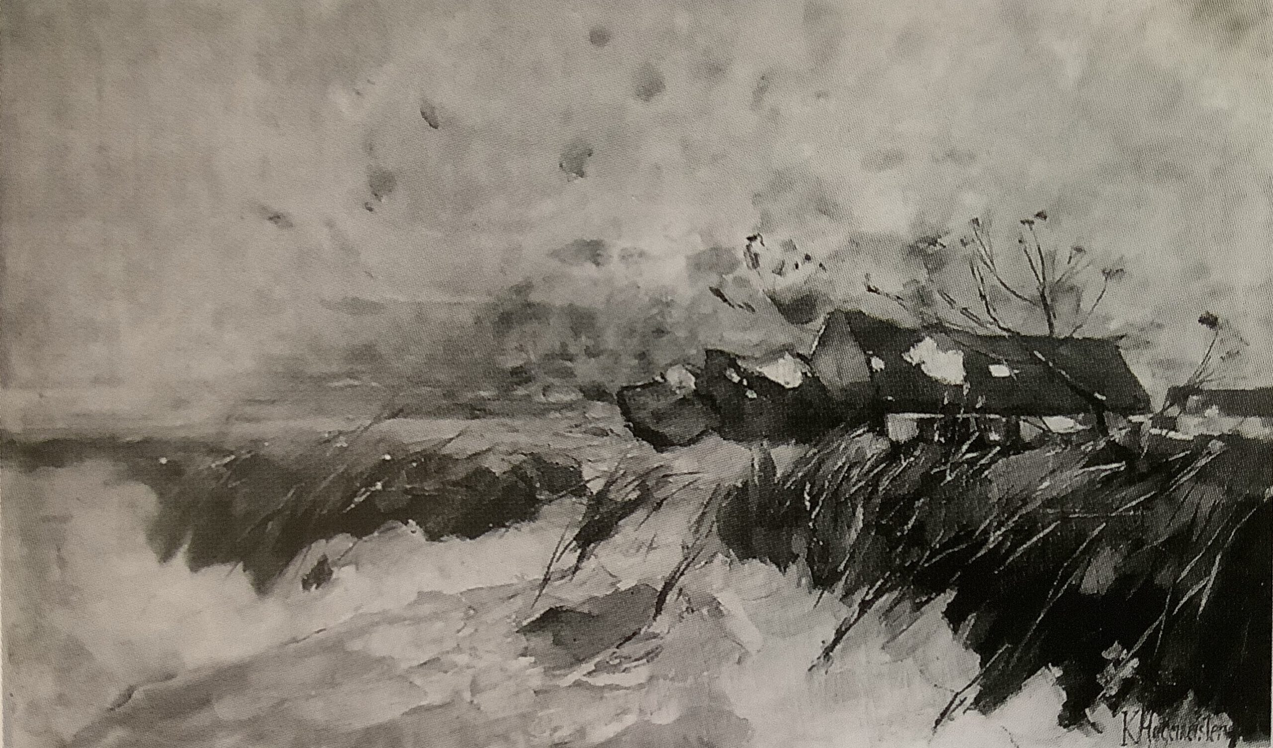 Schneetreiben in der Mark Brandenburg, um 1895