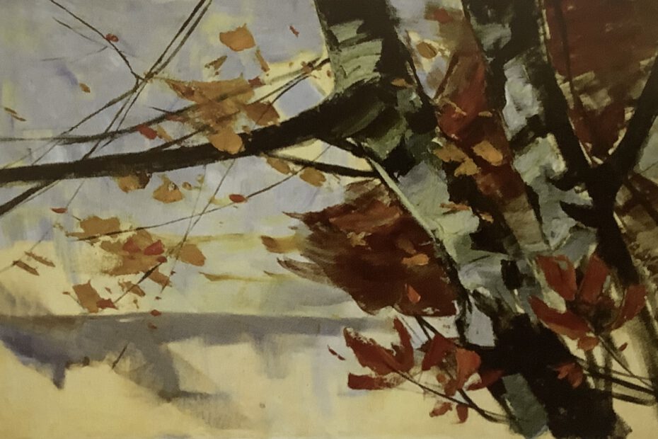 Vier Ölskizzen für Supraporten in der Villa Hecht - Herbst (Birken am See), 1910
