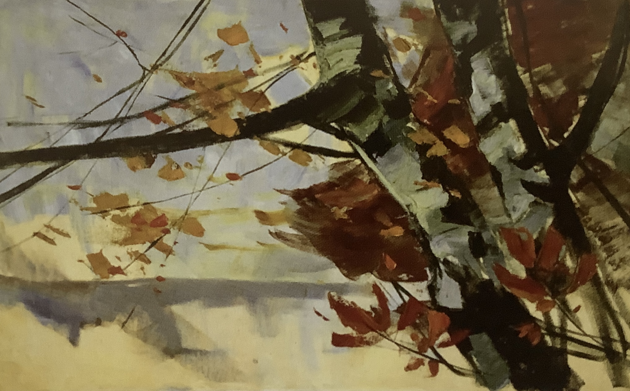 Vier Ölskizzen für Supraporten in der Villa Hecht - Herbst (Birken am See), 1910 Vier Ölskizzen für Supraporten in der Villa Hecht - Herbst (Birken am See), 1910