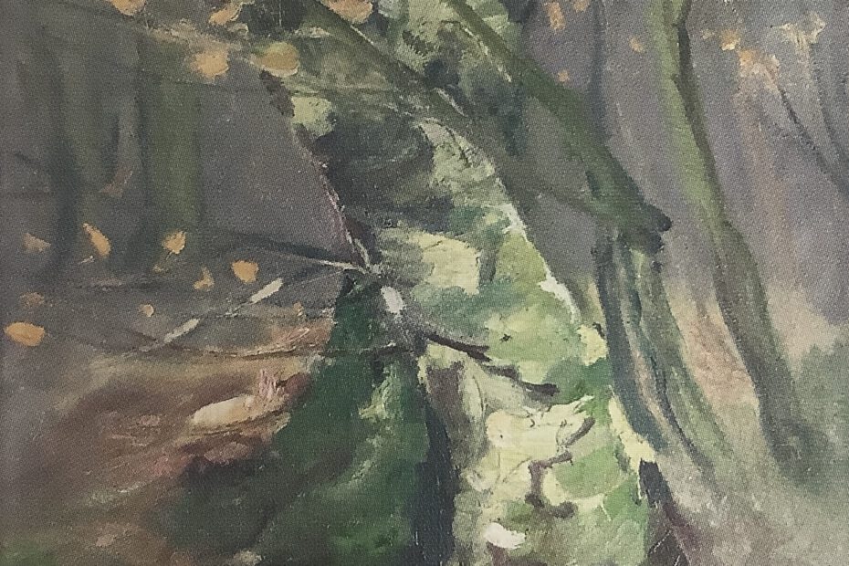 Waldinneres - Birkenstämme im Herbststurm, um 1912