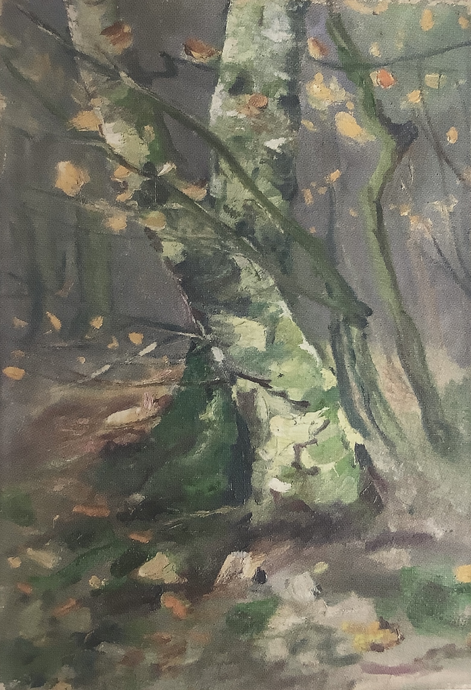 Waldinneres - Birkenstämme im Herbststurm, um 1912