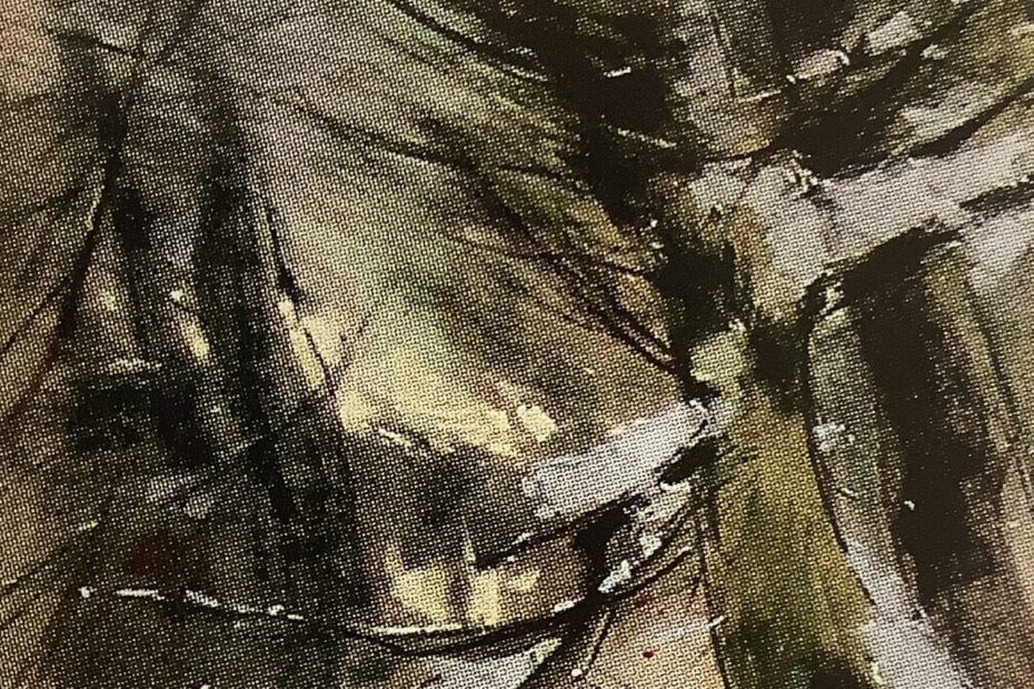 Winter an der Havel. Verschneite Äste und Baumstämme, um 1916