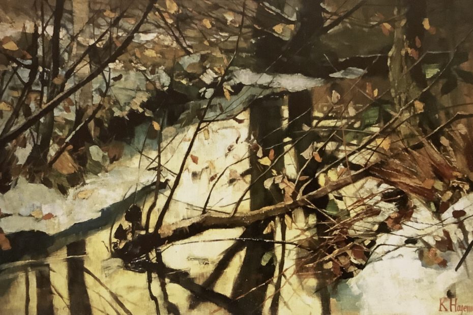 Waldbach im Vorfrühling, um 1902