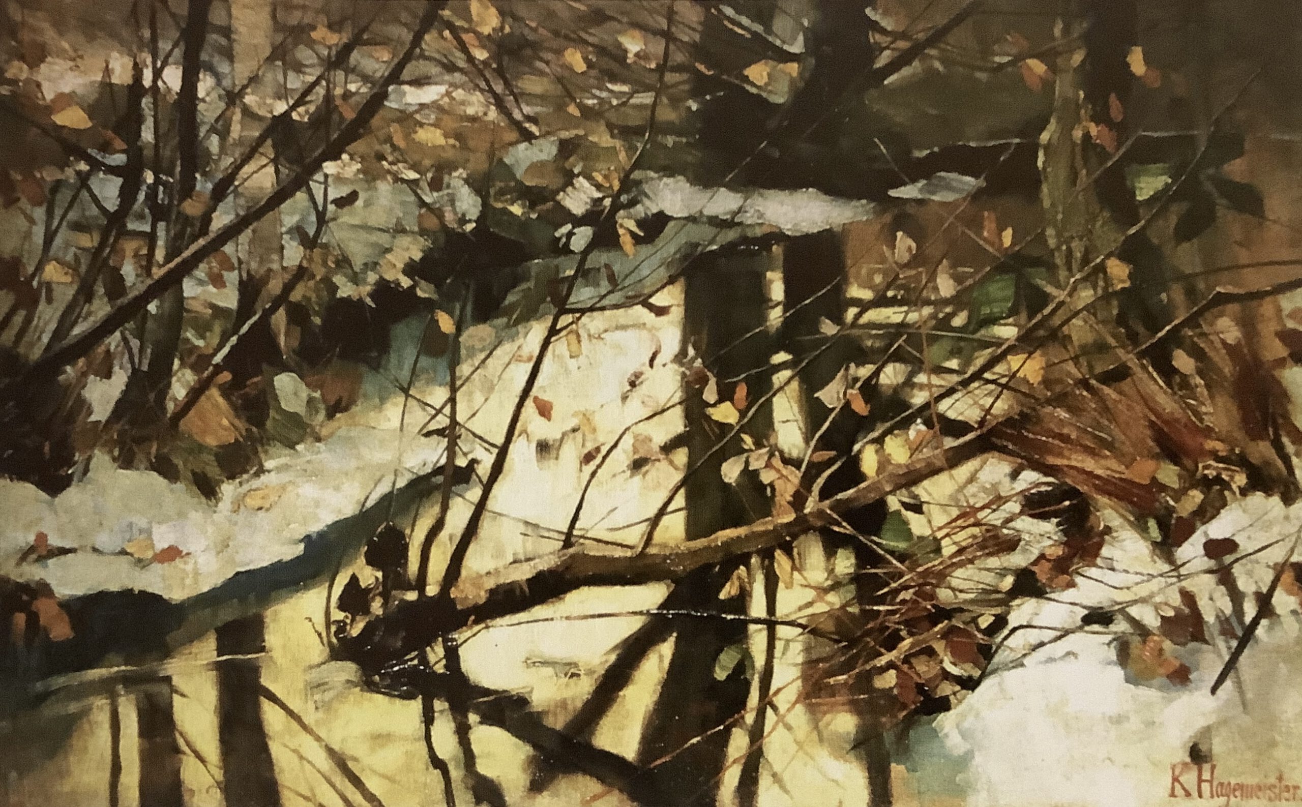 Waldbach im Vorfrühling, um 1902